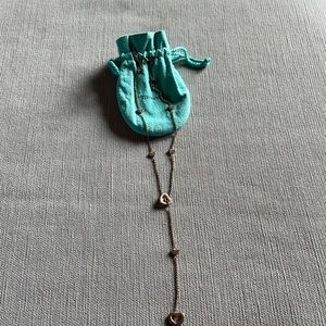 Tiffany & Co Multi Heart Lariat Necklace Sterling Silver with Pouch